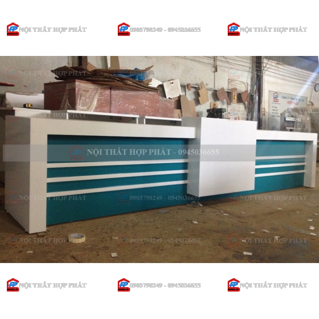 Quầy Lễ Tân Thấp QLTTG624 - Quầy Thu Ngân, Quầy Trung Tâm, Quầy Gỗ Công Nghiệp Hiện Đại
